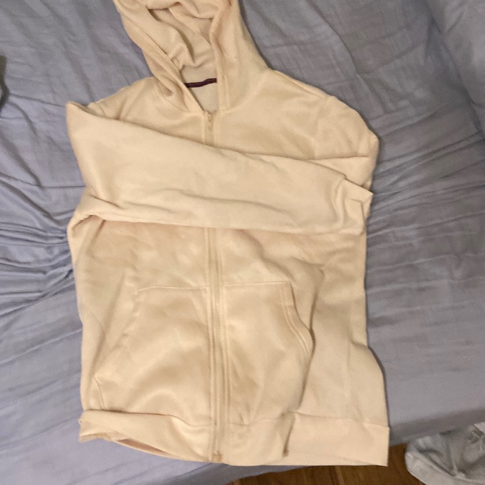 Cream zip hoodie